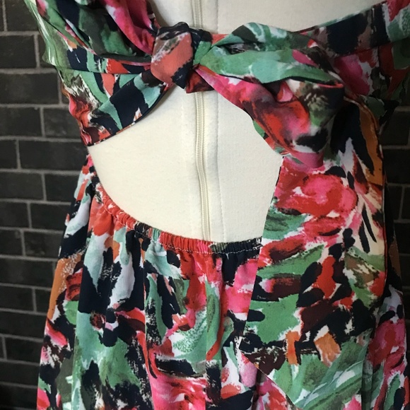 Water Color Floral Print Maxi Dress - Picture 9 of 15